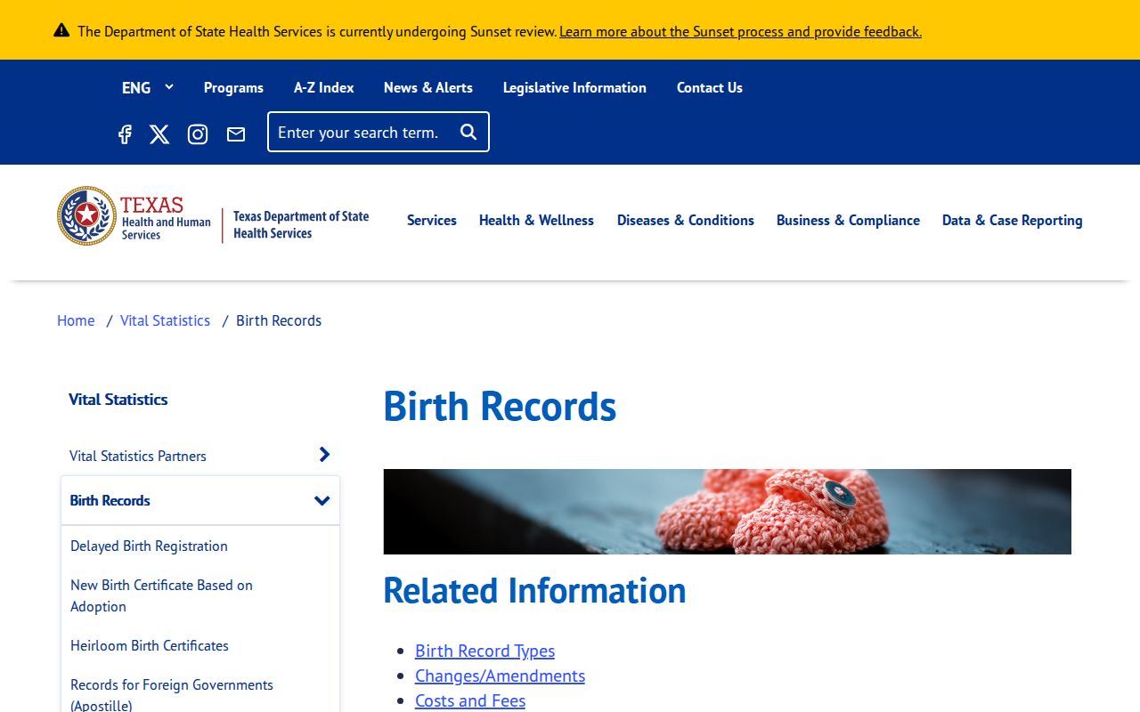 Waxahachie residents directory Texas birth record access rules