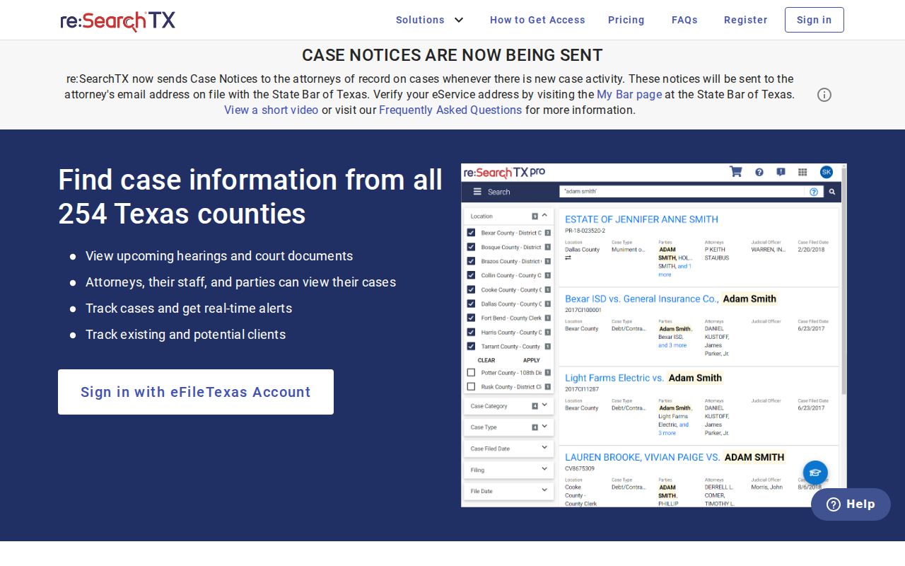 Waxahachie residents directory Texas re SearchTX court search dashboard