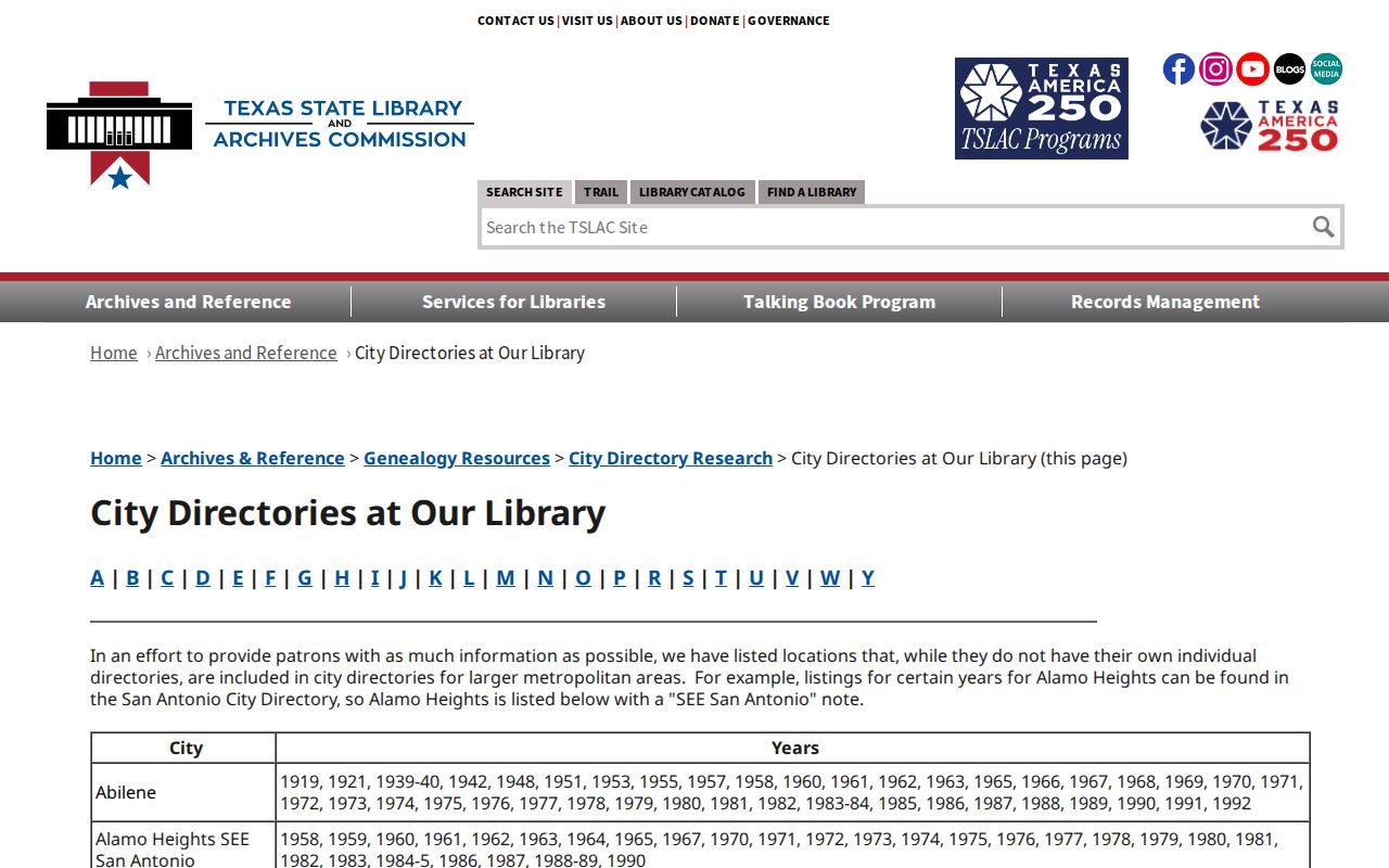 Waxahachie previous residents research through Texas State Library city directory holdings