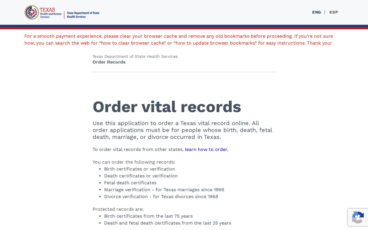 Waxahachie resident lookup Texas vital records order form