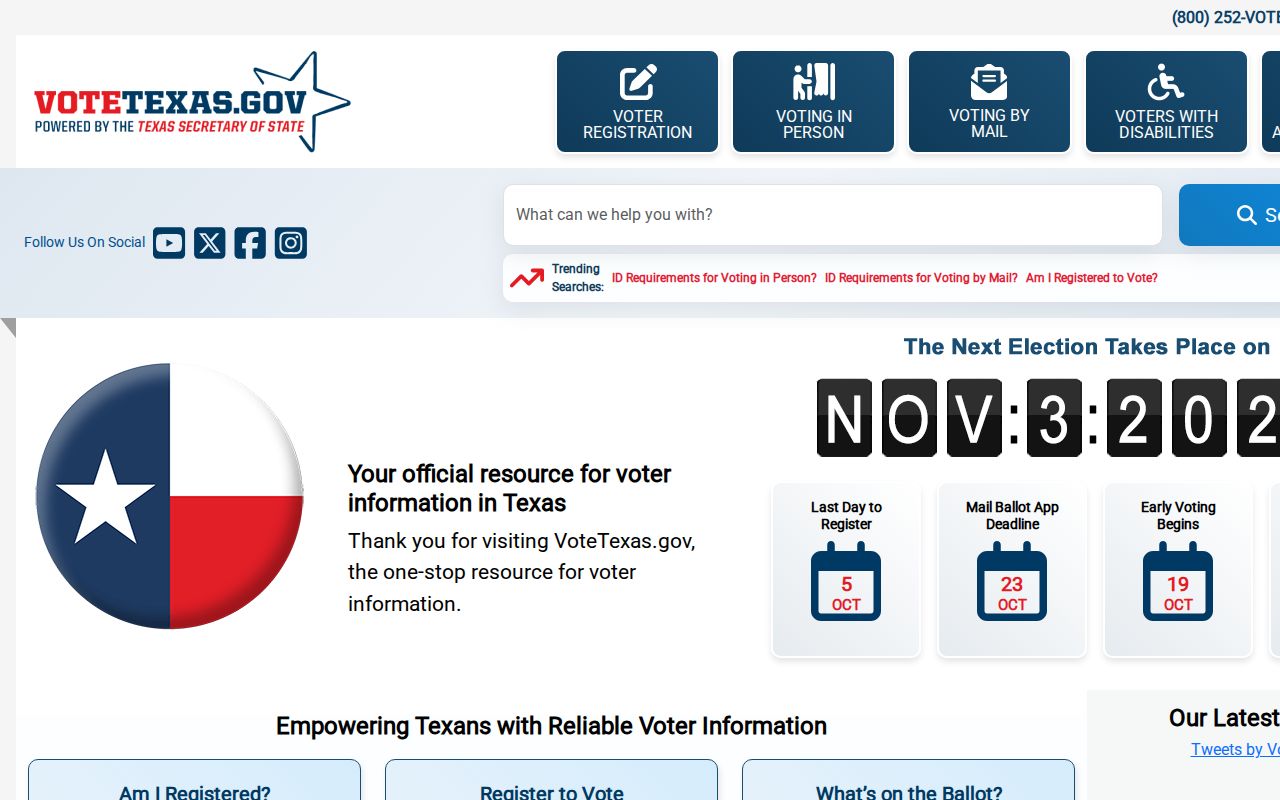 Waxahachie resident lookup VoteTexas voter information page