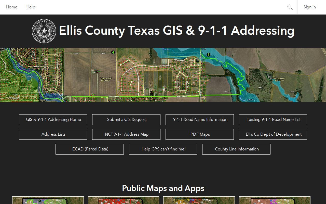 Waxahachie street directory Ellis County GIS viewer for parcel and address context